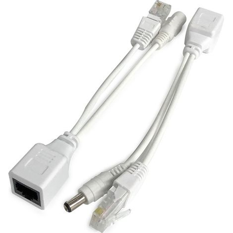 Lot de 1 paire injecteur et séparateur PoE passif 12V pour périphérique réseau sans fil, accessoire blanc (1/5)
