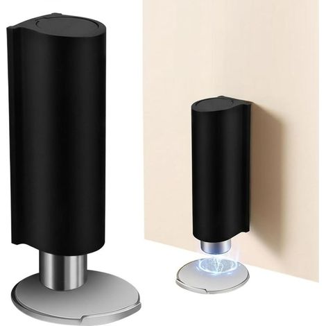 Bloc Porte Aimanté, Butée De Porte Magnétique, Bloc Porte Intérieur, Stop Porte, Sans Percage Acier Inoxydable Invisible, Noir, pour Portes Intérieures Maison, Bureau Et Salle De Bain (1/5)