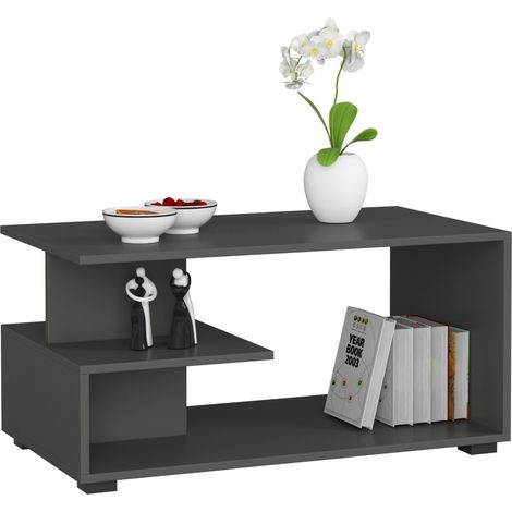 Mesa de centro AKORD PIN Grafito Gris 90 cm frente en color Grafito Gris 90x51x45 cm (1/5)