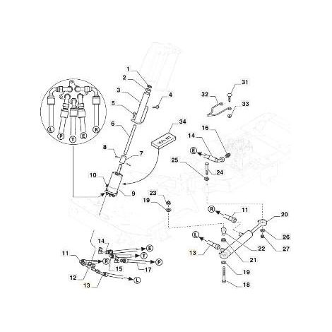 TUBO IDRO DX CILINDRO STERZO PFM ORIGINALE STIGA - 387869502/1
