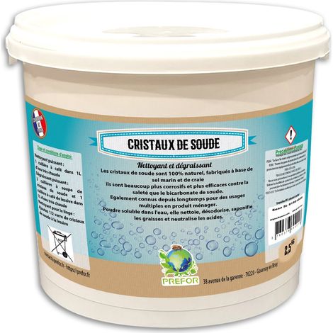 Prefor – Cristaux de soude 10L – Nettoyant puissant pour dégraissage et débouchage – Poudre naturelle pour entretien ménager - SEAU 10 L