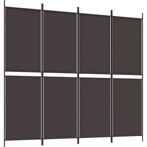 Divisorio a 4 Pannelli Marrone 200x180 cm in Tessuto vidaXL