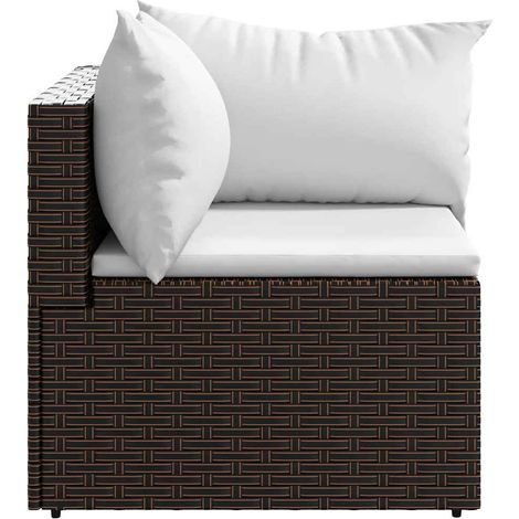 Maison Exclusive - Garten-Ecksofa mit Kissen Braun Poly Rattan