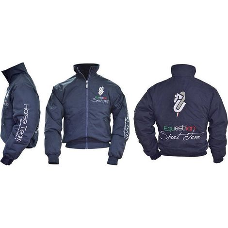 Bomber estivo Sport Team da adulto in tessuto tecnico traspirante e interno in Polynet: M, Blu navy