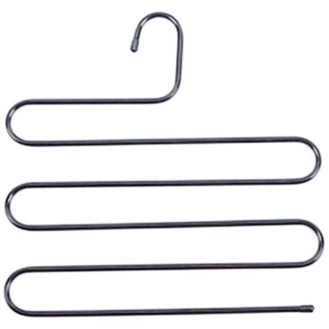 (14,17 x 14,17 pouces, lot de 2, noir) S-Type en acier inoxydable vêtements pantalons cintres placard rangement organisateur pour pantalons jeans écharpe à suspendre