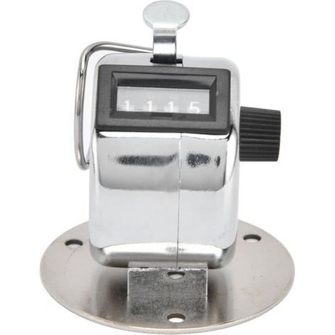 Compteur manuel - - Tak-601 - Affichage 4 chiffres - Coque en acier inoxydable - Argent (1/4)