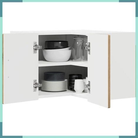 Armoire d'angle murale de cuisine - 885314 - Chêne artisanal - 2 étagères - 57 x 57 x 40 cm (1/5)