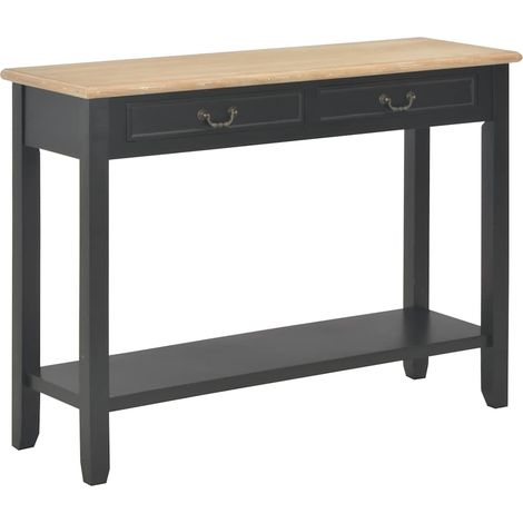vidaXL Table console Noir 110x35x80 cm Bois (1/5)