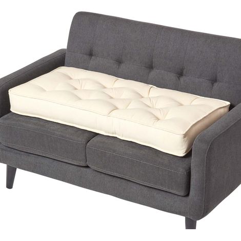 HOMESCAPES Cream Cotton 2 Seater Booster Cushion