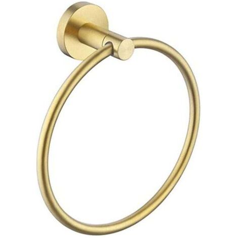 Handtuchring aus gebürstetem Gold (Durchmesser 16 cm), moderner Handtuchhalter aus Edelstahl zur Wandmontage