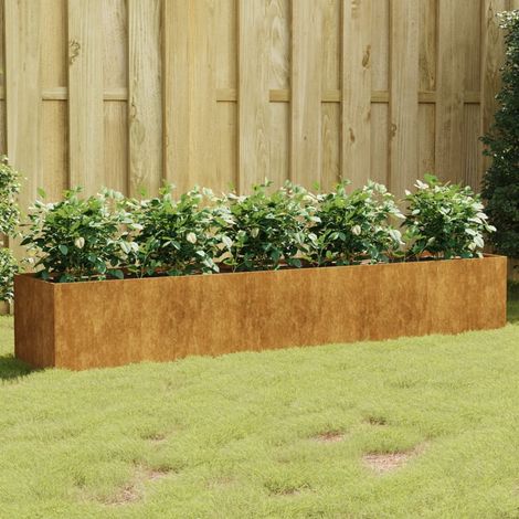 Jardinière Acier Corten 200 X 40 X 40 cm. Aspect Rouille, Très tendance. Jardin, Patio, Balcon (1/5)