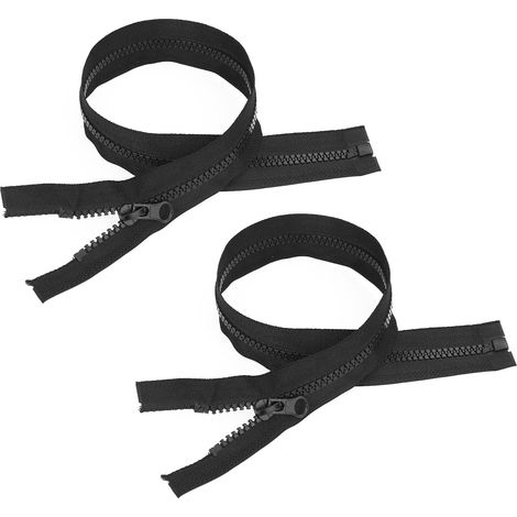 Fermeture à Glissière 2 Pièces Fermeture Éclair Fendue Noire 20 Pouces Curseur Fermeture Eclair Manteau Veste Robuste Vrac Pour Doudoune Sweat Vêtements Sacs Textiles Maison (50CM) (1/5)