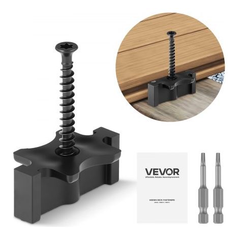 Fixation Invisible pour Lame de Terrasse Composite, 90 PCS, Clips T Fixation Cachée en Plastique PP avec Vis Métalliques, Compatible avec Lames de Terrasses d'Écart 6,5 mm et de Hauteur 10 mm (1/3)