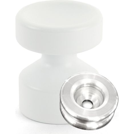 Kit de Fixation : Rondelle multi-matériaux Alu + Petite Patère concave Blanc - L'Attachante (1/4)