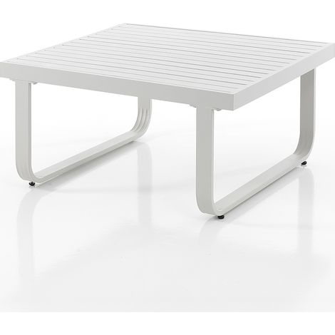 Tavolino quadrato basso da salotto in alluminio design industrial Aron