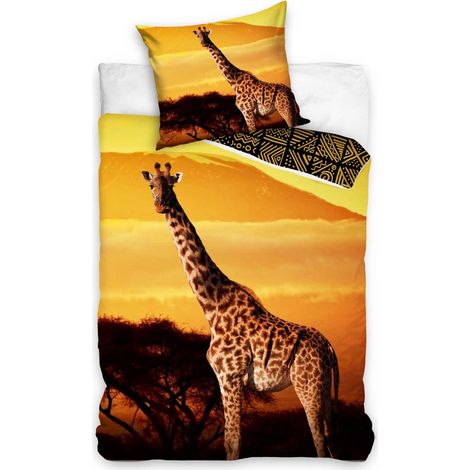 Giraffe Bettwäsche Set aus Baumwolle für Kinder – 140x200 cm Bettbezug & 70x70 cm Kissenbezug