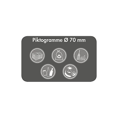 Stumpf 5x Piktogramm-Set weiß Ø 70 mm - 5408812
