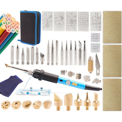 Yihua 947-III Lötkolben mit 70-in-1-Holzbrenner-Set + Sperrholz
