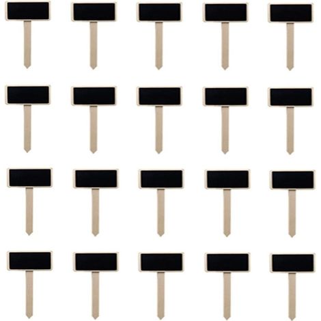 20 Pack Black Wood Plant Labels Snail Trap Bags Garden Mini Plant Labels Garden Plant Tags T Tags for Seeds Vegetables Trees Herbs Flowers (1/5)