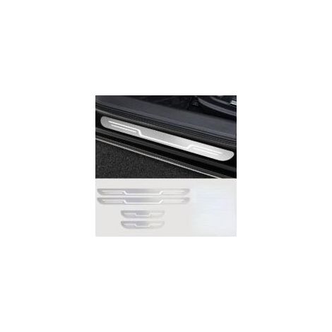 Ensemble de 4 protections de seuil de porte, antidérapantes et anti-rayures, accessoires auto, finition argent brossé. (1/4)