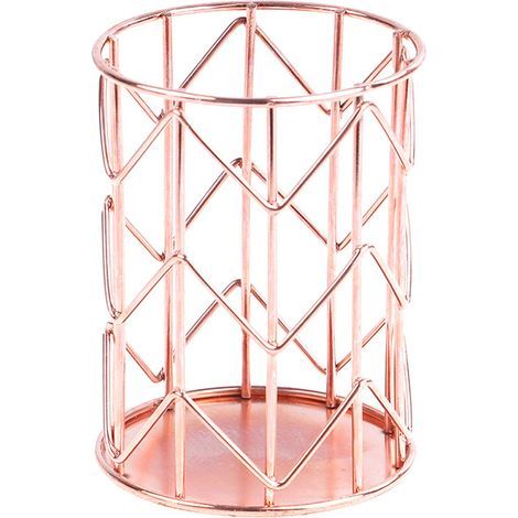 Porte-pinceaux en métal filaire, vide-poches décoratif pour maquillage et stylos, rangement ajouré (1/5)