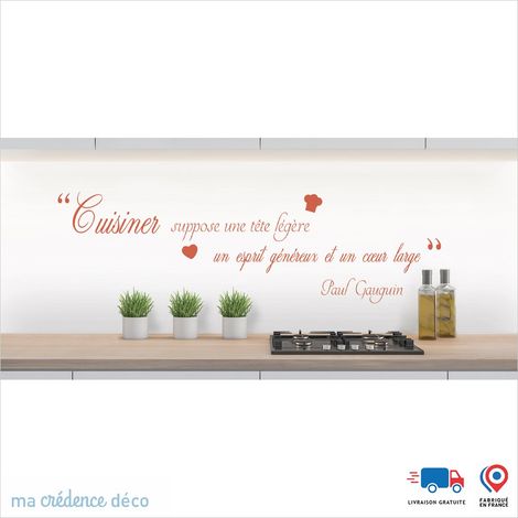 Crédence : CUISINER DEMANDE 1 - Couleur Rouge saumon - Alu composite - 120 - 60 (1/3)