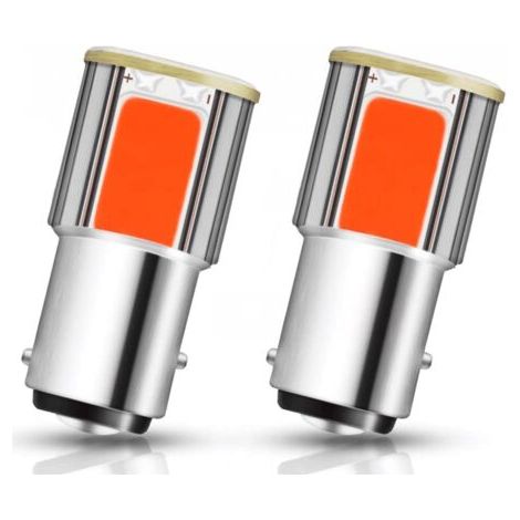 10 Pièces 1157 BAY15D LED Ampoules pour Auto Feux de Frein Clignotants Arretez Arrière Allumer la Lampe,Rouge (1/5)