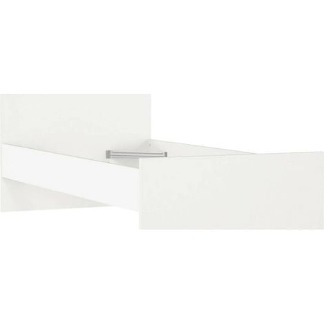 Dmora - Letto singolo Fanny, Sommier per camera da letto, Giroletto per stanza, Struttura porta materasso, 197x96 h80 cm, Bianco