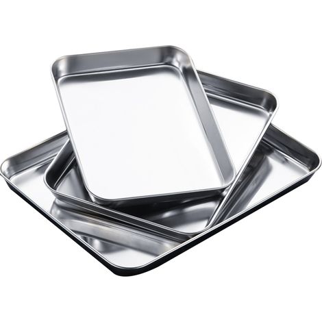 Thicken Stainless Steel Family Use Rectangle Tray Deepened Business Use Flat-Bottomed Bakeware (1/5)