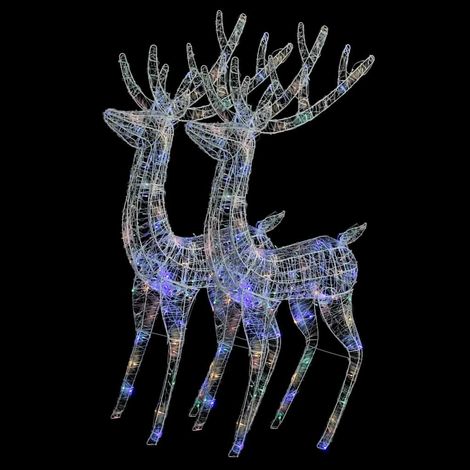 Rennes de Noël XXL Acrylique 250 LED 2 pcs 180 cm Multicolore CFW230207 (1/5)