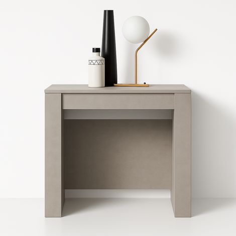Consolle "Lyra" con struttura in legno MDF, design moderno, per arredo interno 78,5/252 x 54 x h 78 cm -Noce (1/4)