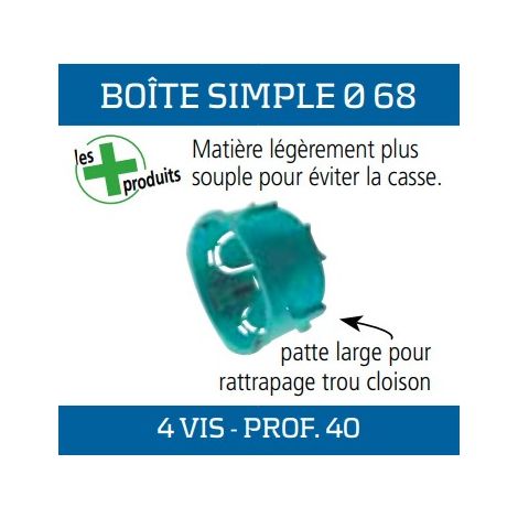 Boite d'encastrement SIB ADR simple placo 68mm orange P16840 (1/2)