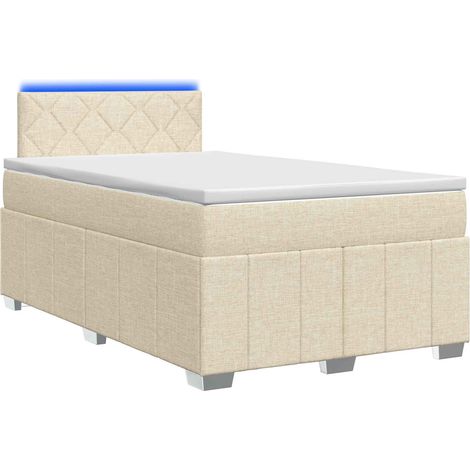 Maison Exclusive - Letto box spring con materasso Crema 120 x 190 cm Tessuto (1/5)