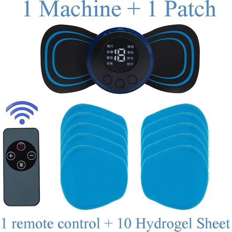 Mini-EMS-Nackenmassagegerät mit elektrischen Impulsen, LCD-Bildschirm und 8 Massageprogrammen. Tragbares Gerät zur Linderung von Muskelschmerzen und für die Körpermassage 01117-AquaForge