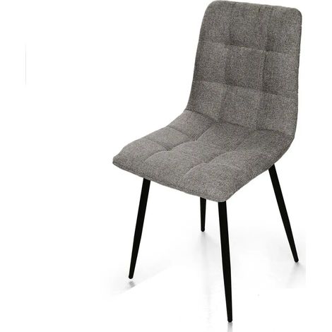 Set de 4 sillas tapizadas grises 44x55x88