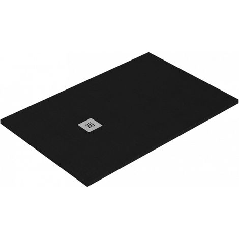 Receveur de douche Ardesia extra-plat et gel coat antidérapant NOIR Siphon en cadeau 90X190 Ral 9005