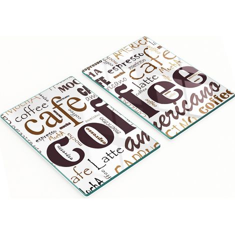 Tablas decorativas multifuncionales de vidrio templado para cocina, color caf茅, 2x40x52 cm.