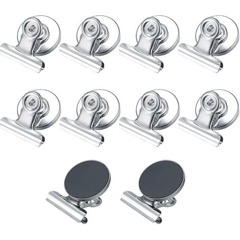 Lot de 10 pinces magnétiques pour réfrigérateur, aimants de fixation, pinces magnétiques en métal résistant, pour bureau, école, tableau blanc, tableau magnétique (1/5)