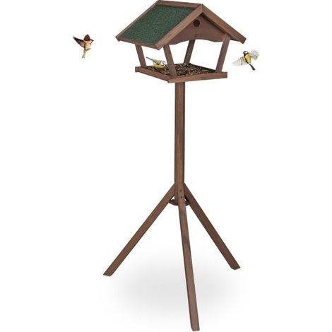 Mesa grande para pajaros en poste