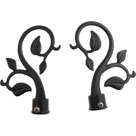 1 Paire De Tringles Décoratives Pour Rideaux, Embouts, Extrémités, Capuchons, Kits De Tringles, Noir (1/5)