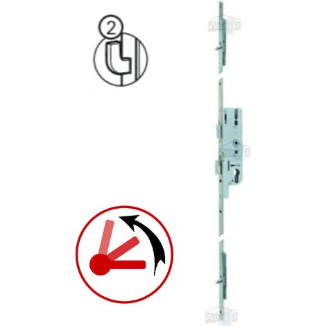 Ferco – Crémone Europa S2 2150 mm – Verrouillage multipoints 3 points – Acier finition zinc – Entraxe 70 mm – Installation réversible