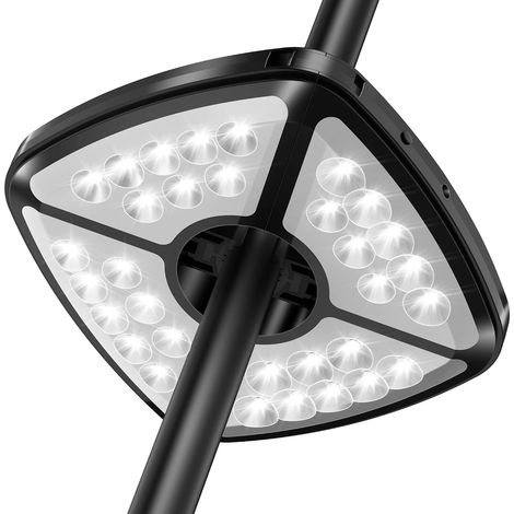 Lampe Parasol de Jardin 32 LED Rechargeable,Lumiere de Parasol avec 2 Modes d'Éclairage 72 Heures et Batterie Intégrée 2600 sans Fil Réglable pour Parasol de Jardin,Tente Camping,Patio Extérieure [Cla (1/5)