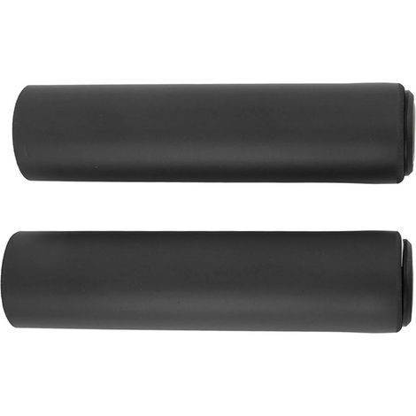 Lot de 2 poignées de VTT en silicone souple et antidérapant, réduisant la fatigue des mains, avec bouchon en PVC et absorption des chocs. Poignées de guidon noires. (1/5)