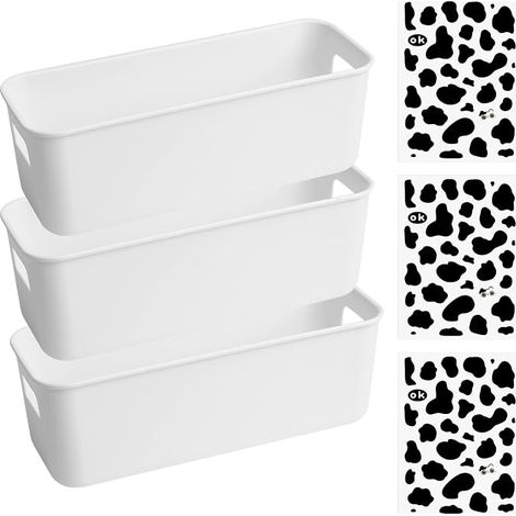 Boîtes de Rangement en Plastique, Panier de Rangement Organisateur Poignées pour Cuisine, Placard, Bureau, Salle de Bain, Jouets, Maison, Cosmétiques, Tiroir, étagères (1/5)