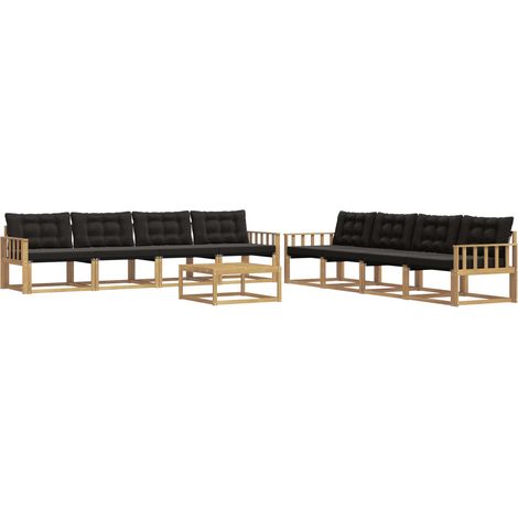 Ensemble de canapés d'extérieur 9 pcs Blanc et noir vidaXL (1/5)