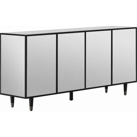Buffet miroir noir au design contemporain - noir et miroir (1/5)