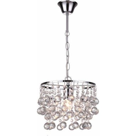 Suspension Art déco à cristaux London Crystal E27 chromé
