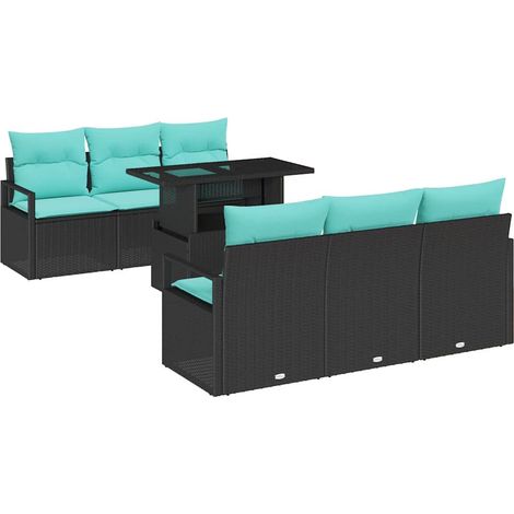 Conjunto de sofá de jardín 7 uds. 6-Número de plazas vidaXL (1/5)