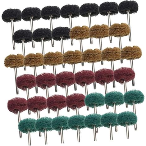 Mini Brosse, Tampon à Récurer, Roue Abrasive, Outils De Polissage, 40 Pièces (1/5)
