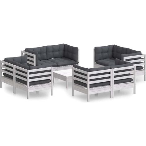 Maison Exclusive - 9-tlg. Garten-Lounge-Set mit Anthrazit Kissen (1/5)